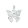 Thumbnail Image 1 of White Crystal Butterfly Charm in Sterling Silver