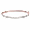 Thumbnail Image 1 of Made in Italy 3.8mm Glitter Enamel Hinged Bangle in 10K Rose Gold