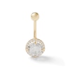 Thumbnail Image 0 of 10K Solid Gold CZ Frame Belly Button Ring - 14G 3/8"
