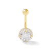 Thumbnail Image 0 of 10K Solid Gold CZ Frame Belly Button Ring - 14G 3/8"