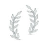 Thumbnail Image 1 of Cubic Zirconia Branch with Leaves Crawler Earrings in Sterling Silver