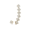 Cubic Zirconia Mismatch Stud and Crawler Earrings in Sterling Silver with 14K Gold Plate