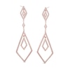 Thumbnail Image 1 of Cubic Zirconia Double Geometric Drop Earrings in Sterling Silver with 14K Rose Gold Plate