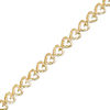 Diamond-Cut Heart Link Bracelet in 10K Gold