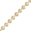 Thumbnail Image 1 of Diamond-Cut Filigree Heart Link Bracelet in 10K Gold
