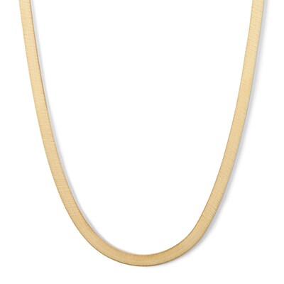 10K Solid Gold Herringbone Chain Made in Italy