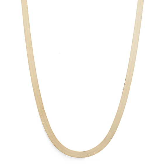Made in Italy 035 Gauge Herringbone Chain Necklace in 10K Gold - 18"