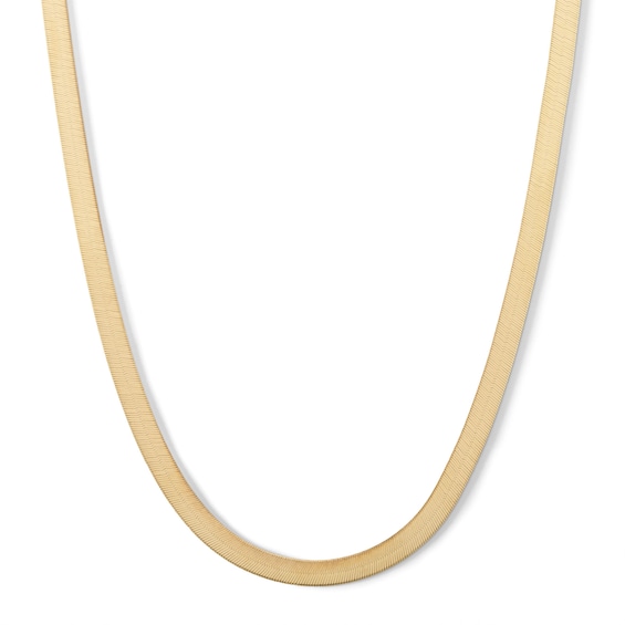 Made in Italy 035 Gauge Herringbone Chain Necklace in 10K Gold - 18"