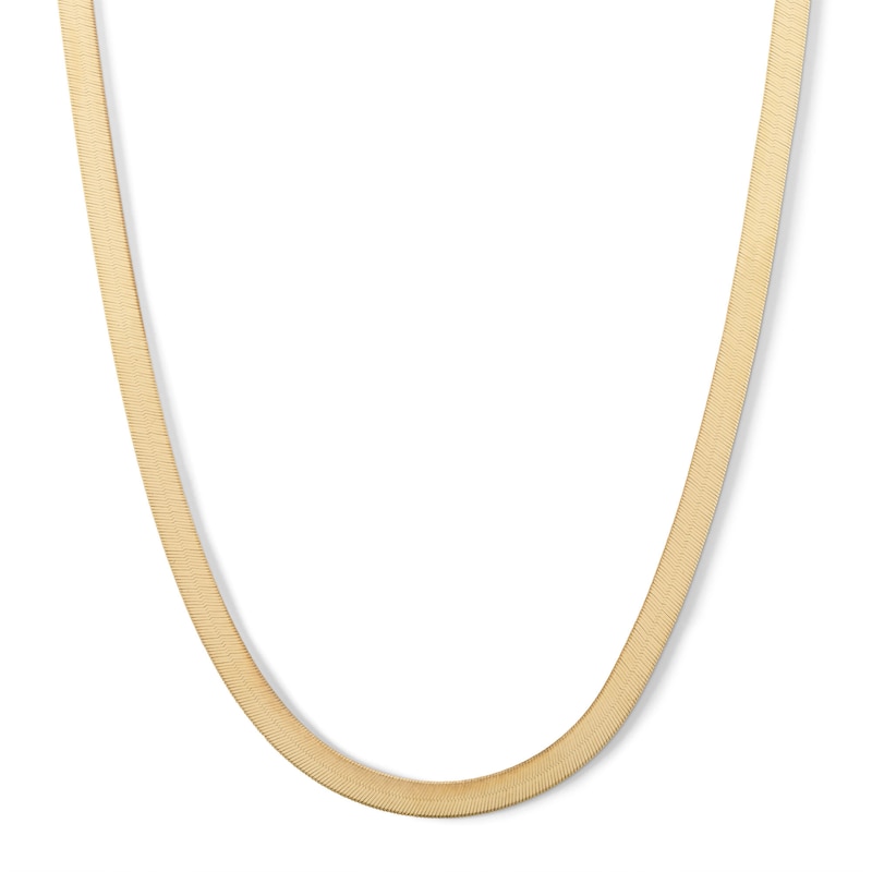 10K Solid Gold Herringbone Chain Made in Italy