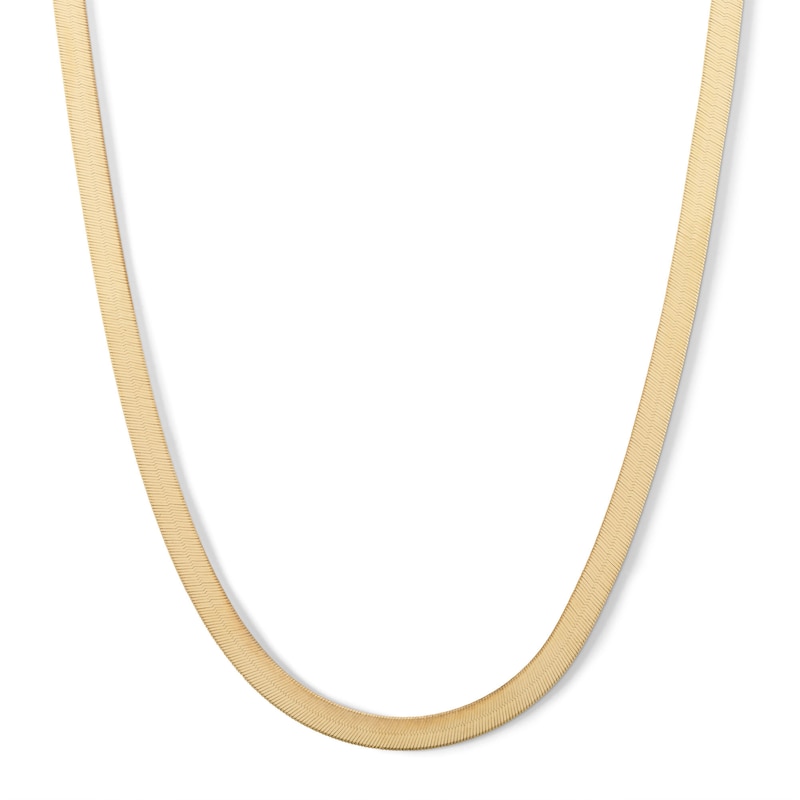 Made in Italy 035 Gauge Herringbone Chain Necklace in 10K Gold - 18"