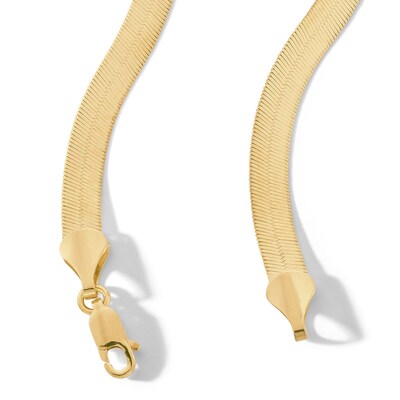 10K Solid Gold Herringbone Chain Made in Italy