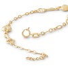 Thumbnail Image 4 of Hollow Puff Heart and Key Link Bracelet in 10K Solid Gold - 7.5"