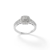 Thumbnail Image 0 of 1/5 CT. T.W. Composite Diamond and Pink Sapphire Accent Double Frame Promise Ring in Sterling Silver