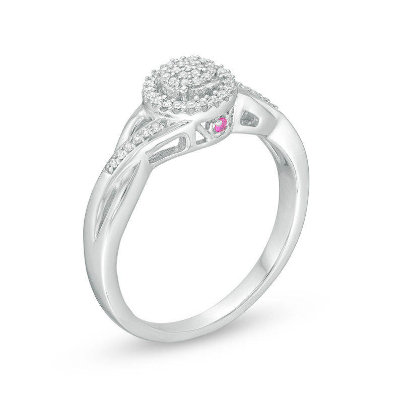 1/10 CT. T.W. Composite Diamond and Pink Sapphire Accent 1/10 CT. T.W. Composite Diamond and Pink Sapphire Accent