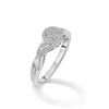 1/10 CT. T.W. Composite Diamond and Pink Sapphire Accent Swirl Frame Promise Ring in Sterling Silver