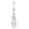 Thumbnail Image 1 of 014 Gauge Cubic Zirconia Chandelier Dangle Belly Button Ring in Stainless Steel