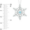 Thumbnail Image 2 of 4mm Swiss Blue Topaz Snowflake Pendant in Sterling Silver