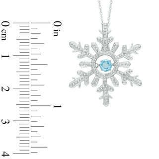 4mm Swiss Blue Topaz Snowflake Pendant in Sterling Silver