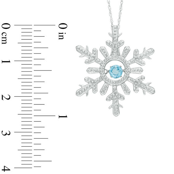 4mm Swiss Blue Topaz Snowflake Pendant in Sterling Silver