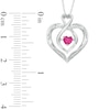 Thumbnail Image 2 of 4mm Lab-Created Ruby and White Sapphire Infinity Heart Pendant in Sterling Silver