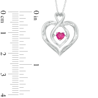 4mm Lab-Created Ruby and White Sapphire Infinity Heart Pendant in Sterling Silver
