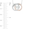 Thumbnail Image 2 of 5mm Lab-Created White Sapphire Circles Necklace in Sterling Silver with 14K Rose Gold Plate