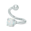 Thumbnail Image 1 of 014 Gauge Synthetic Opal Twisted Barbell in Stainless Steel