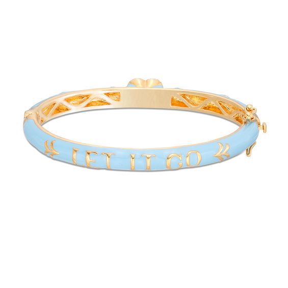 Child's ©Disney Elsa and Anna "LET IT GO" Enamel Bangle in Brass with 18K Gold Plate - 6"