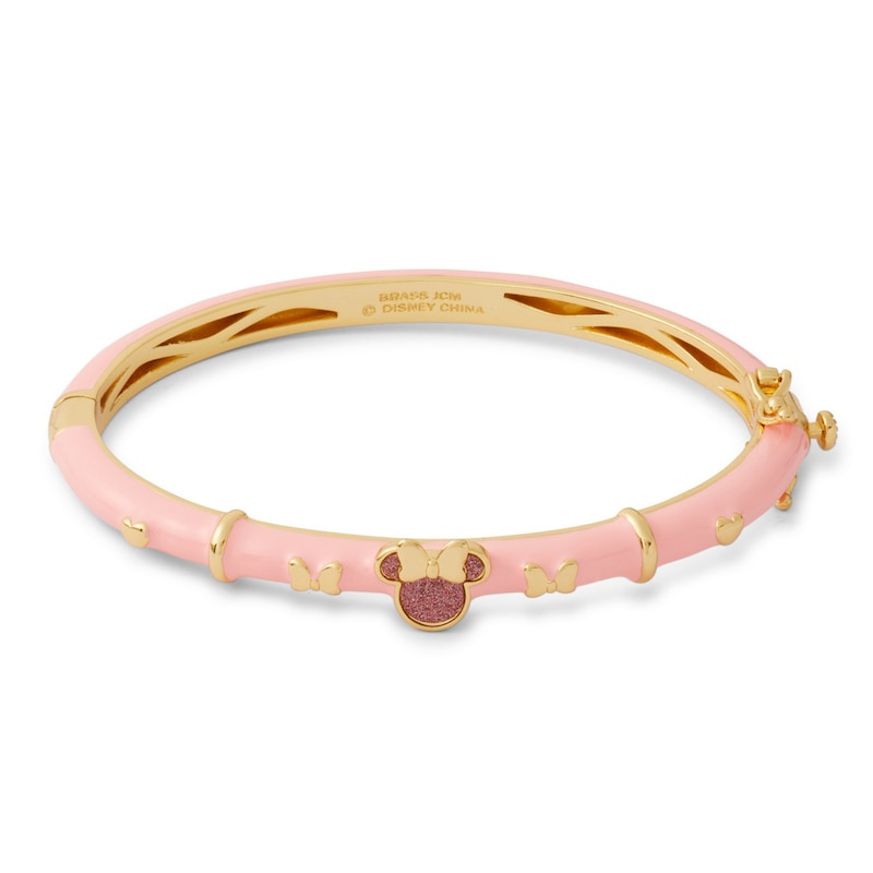Child's ©Disney Minnie Mouse and Heart Enamel Bangle in Brass with 18K ...