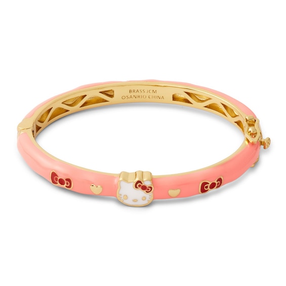 Child's Hello KittyÂ® Enamel Bangle in Brass with 18K Gold Plate - 6"