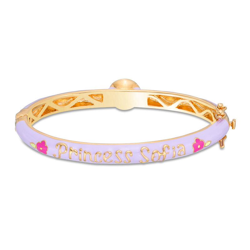 Main Image 1 of Child's ©Disney Princess Sofia Multi-Color Enamel Bangle in Brass with 18K Gold Plate - 6"