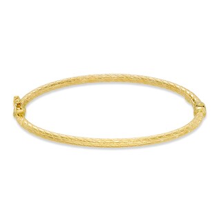 Made in Italy 3mm Hammered Bangle in 10K Gold