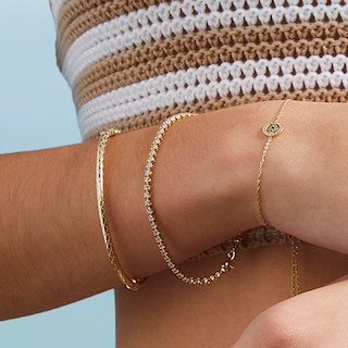 Made in Italy 3mm Hammered Bangle in 10K Gold