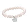 Honora 7 - 8mm Cultured Freshwater Pearl and Crystal Heart Strand Bracelet in Sterling Silver - 7.25"