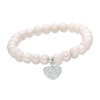 Thumbnail Image 1 of Honora 7 - 8mm Freshwater Cultured Pearl and Crystal Heart Strand Bracelet in Sterling Silver - 7.25"