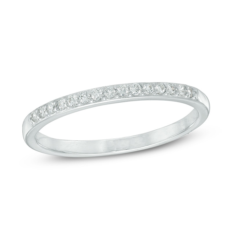 Cubic Zirconia Stackable Band in Sterling Silver - Size 7
