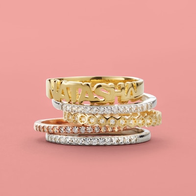 Cubic Zirconia Stackable Band in Sterling Silver