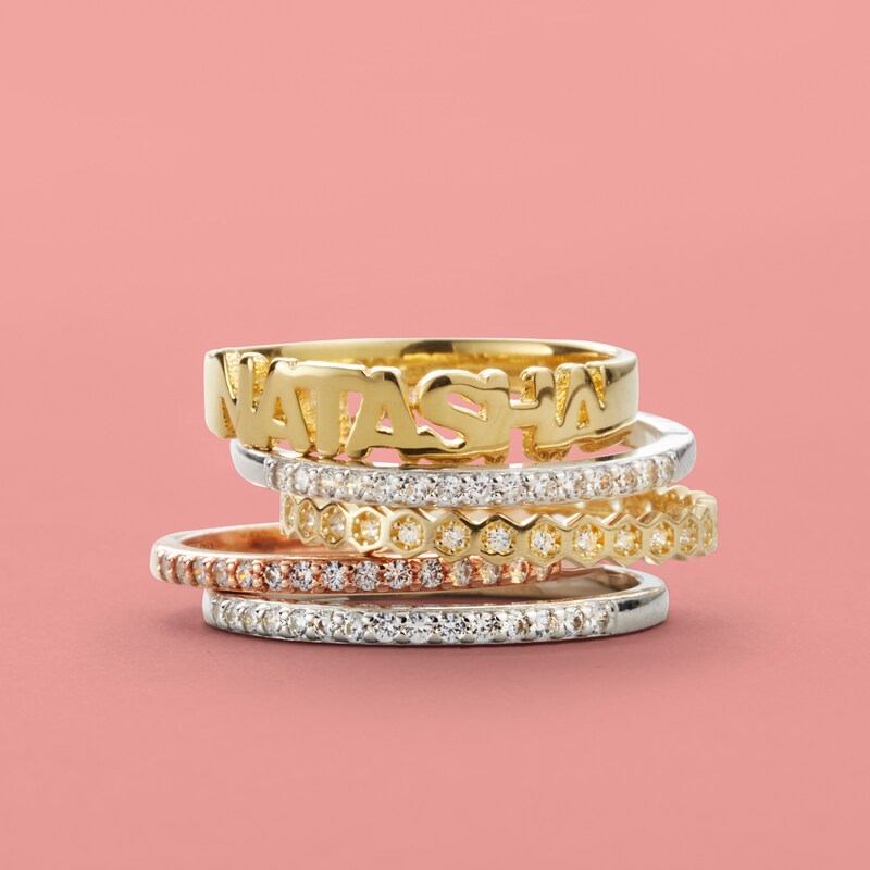 Main Image 2 of Cubic Zirconia Stackable Band in Sterling Silver
