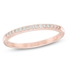 Cubic Zirconia Stackable Band in Sterling Silver with 18K Rose Gold Plating - Size 7