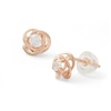 Thumbnail Image 0 of Cubic Zirconia Love Knot Stud Earrings in 14K Rose Gold