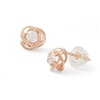 Thumbnail Image 1 of Cubic Zirconia Love Knot Stud Earrings in 14K Rose Gold