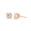 Thumbnail Image 1 of 6mm Champagne Cubic Zirconia Solitaire Stud Earrings in 14K Rose Gold