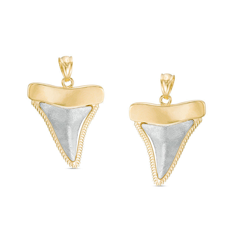 Main Image 1 of Shark's Tooth Charm in 10K Two-Tone Gold
