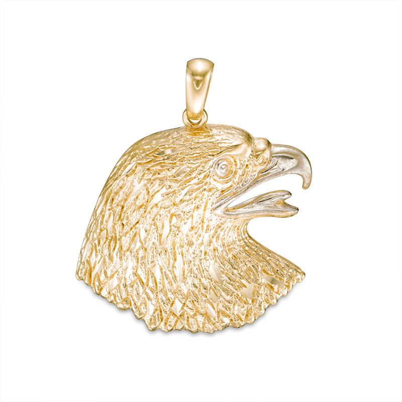 Eagle Head Charm in 10K Two-Tone Gold
