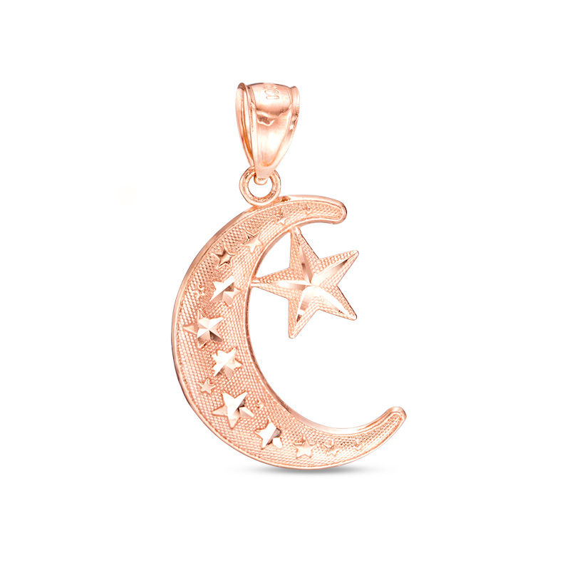 Main Image 1 of Moon and Star Charm in 10K Rose Gold