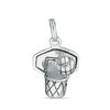 Thumbnail Image 0 of Oxidized Basketball with Hoop Bracelet Charm in Sterling Silver