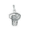 Thumbnail Image 1 of Oxidized Basketball with Hoop Bracelet Charm in Sterling Silver