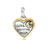 Thumbnail Image 1 of "I LOVE YOU TO THE MOON" Heart Bracelet Charm in Sterling Silver and 14K Gold Plate