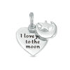 Thumbnail Image 1 of Oxidized "I love you to the moon" Heart Bracelet Charm in Sterling Silver