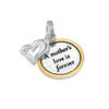 Thumbnail Image 1 of "A mother's love is forever" Circle Bracelet Charm with Heart Dangle Accent in Sterling Silver and 14K Gold Plate